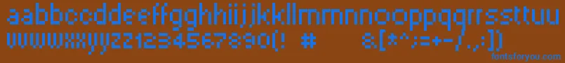 Pixelsix00 Font – Blue Fonts on Brown Background