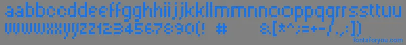 Pixelsix00-fontti – siniset fontit harmaalla taustalla