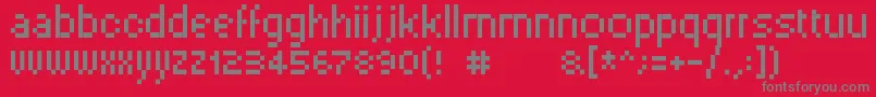 fuente Pixelsix00 – Fuentes Grises Sobre Fondo Rojo