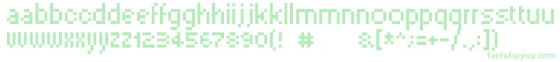 Pixelsix00-fontti – vihreät fontit valkoisella taustalla