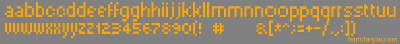 Fonte Pixelsix00 – fontes laranjas em um fundo cinza