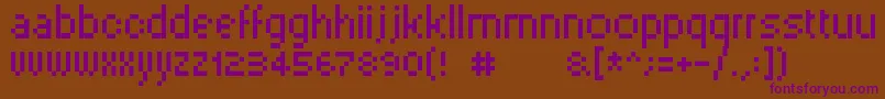 Pixelsix00 Font – Purple Fonts on Brown Background