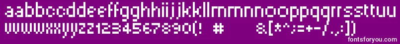 Pixelsix00 Font – White Fonts on Purple Background