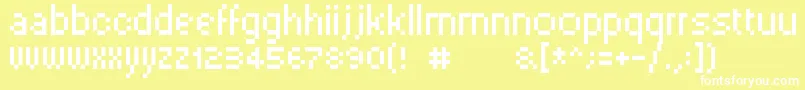 Pixelsix00 Font – White Fonts on Yellow Background