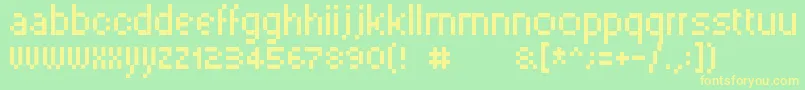 Pixelsix00 Font – Yellow Fonts on Green Background