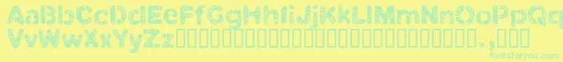 フォントClbtrial – 黄色い背景に緑の文字
