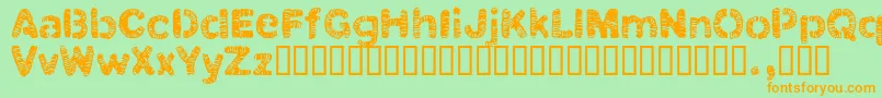Clbtrialフォントについての詳細 フォントClbtrial – オレンジの文字が緑の背景にあります。