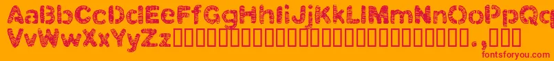 Clbtrial-Schriftart – Rote Schriften auf orangefarbenem Hintergrund