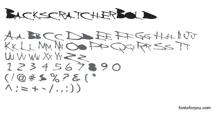 Schriftart BackscratcherBold – Alphabet, Zahlen, spezielle Symbole