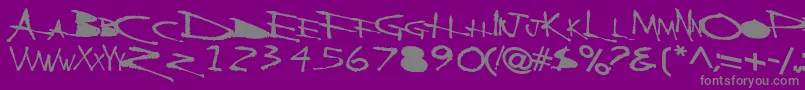 BackscratcherBold-Schriftart – Graue Schriften auf violettem Hintergrund