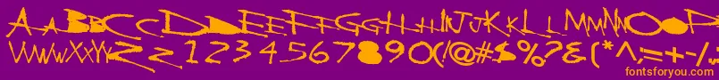 BackscratcherBold Font – Orange Fonts on Purple Background