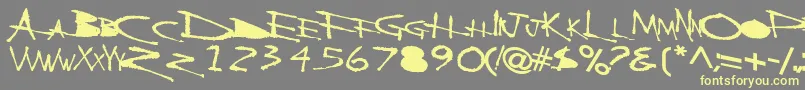 Weitere Informationen zur BackscratcherBold-Schriftart BackscratcherBold-Schriftart – Gelbe Schriften auf grauem Hintergrund