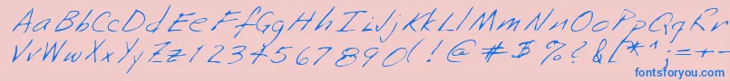 Lehn253 Font – Blue Fonts on Pink Background