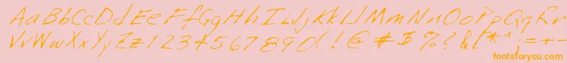 Lehn253-Schriftart – Orangefarbene Schriften auf rosa Hintergrund