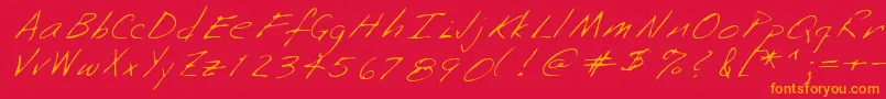 Lehn253 Font – Orange Fonts on Red Background