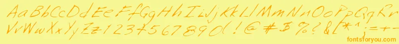 Lehn253 Font – Orange Fonts on Yellow Background