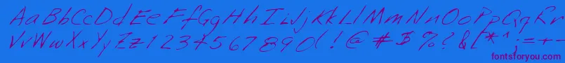 Lehn253 Font – Purple Fonts on Blue Background