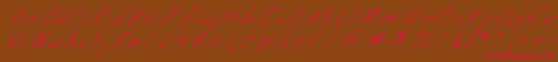 Lehn253-Schriftart – Rote Schriften auf braunem Hintergrund