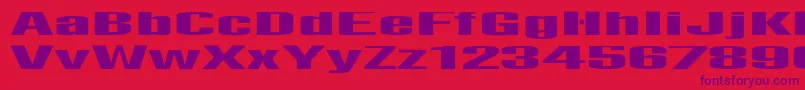Czcionka Lightsout – fioletowe czcionki na czerwonym tle