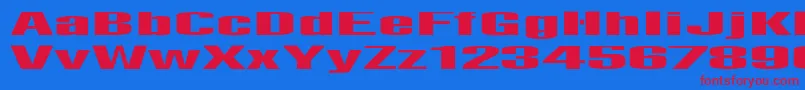 Lightsout Font – Red Fonts on Blue Background