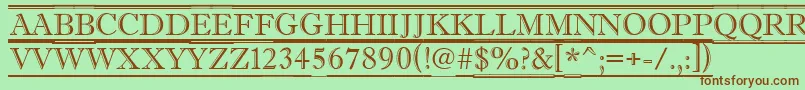 AAntiquetituldcfr Font – Brown Fonts on Green Background