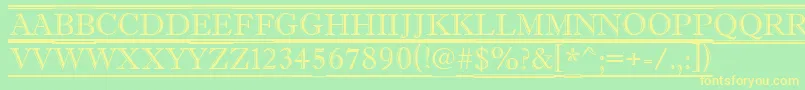 AAntiquetituldcfr Font – Yellow Fonts on Green Background