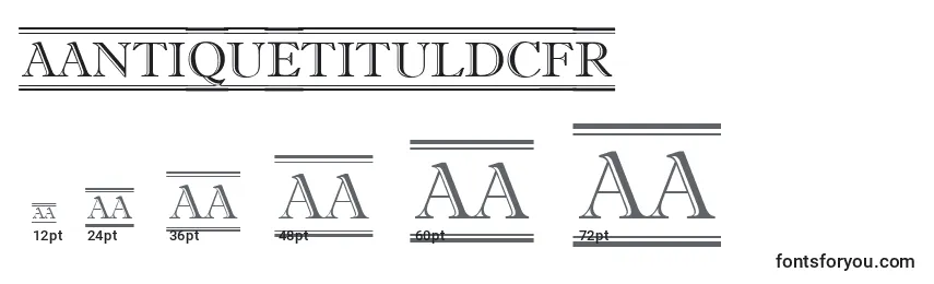 Размеры шрифта AAntiquetituldcfr
