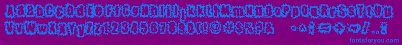 Police HyperKinetic – polices bleues sur fond violet