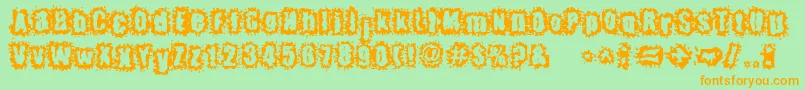 HyperKinetic Font – Orange Fonts on Green Background