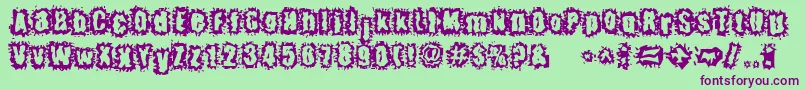 HyperKinetic Font – Purple Fonts on Green Background