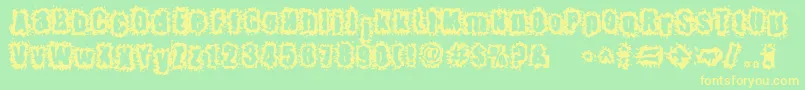 HyperKinetic-fontti – keltaiset fontit vihreällä taustalla