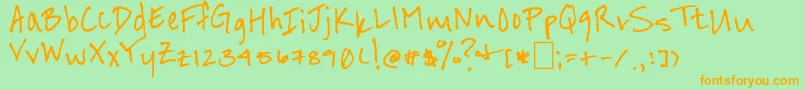 DizzyDoesIt Font – Orange Fonts on Green Background