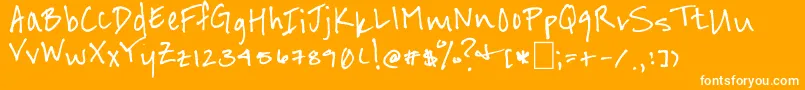 フォントDizzyDoesIt – オレンジの背景に白い文字