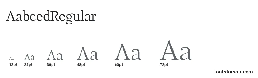 Размеры шрифта AabcedRegular