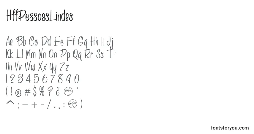 Czcionka HffPessoasLindas – alfabet, cyfry, specjalne znaki