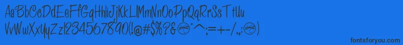 フォントHffPessoasLindas – 黒い文字の青い背景