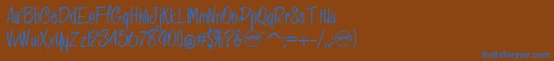 HffPessoasLindas-Schriftart – Blaue Schriften auf braunem Hintergrund