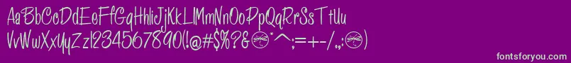fuente HffPessoasLindas – Fuentes Verdes Sobre Fondo Morado