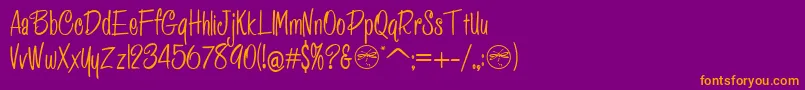 Шрифт HffPessoasLindas – оранжевые шрифты на фиолетовом фоне