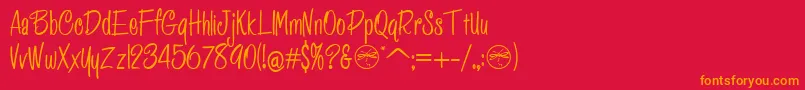 HffPessoasLindas Font – Orange Fonts on Red Background