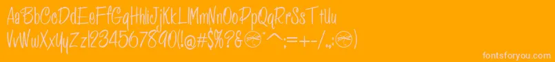 HffPessoasLindas-Schriftart – Rosa Schriften auf orangefarbenem Hintergrund