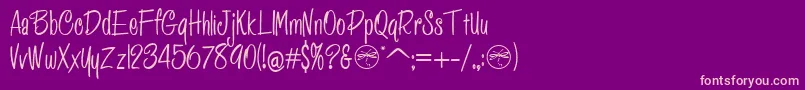 フォントHffPessoasLindas – 紫の背景にピンクのフォント