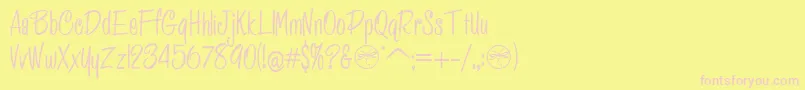 HffPessoasLindas-Schriftart – Rosa Schriften auf gelbem Hintergrund