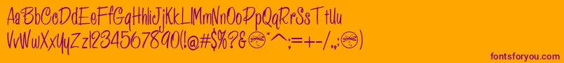 HffPessoasLindas Font – Purple Fonts on Orange Background