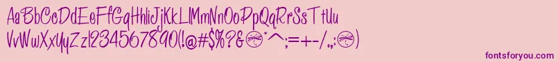 HffPessoasLindas Font – Purple Fonts on Pink Background