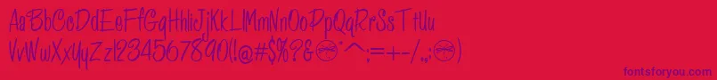 HffPessoasLindas Font – Purple Fonts on Red Background