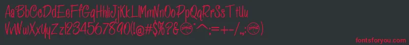 HffPessoasLindas Font – Red Fonts on Black Background