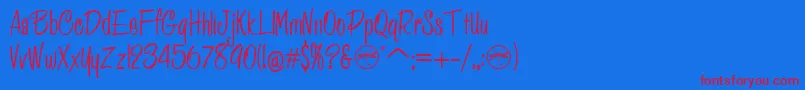 HffPessoasLindas Font – Red Fonts on Blue Background