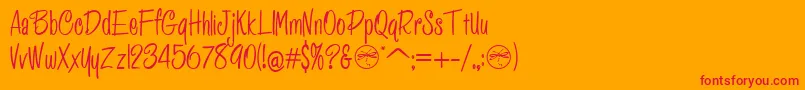 HffPessoasLindas Font – Red Fonts on Orange Background