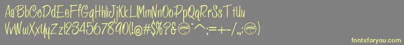 HffPessoasLindas-Schriftart – Gelbe Schriften auf grauem Hintergrund